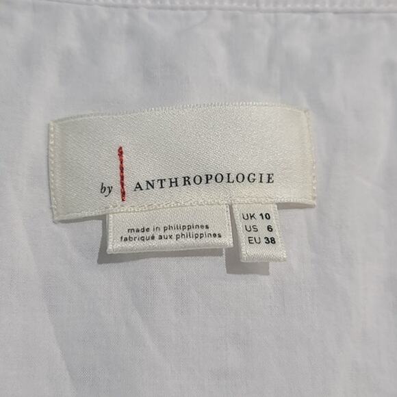 Anthropologie White Eyelet Button Front Romper Size 6 - Picture 4 of 6